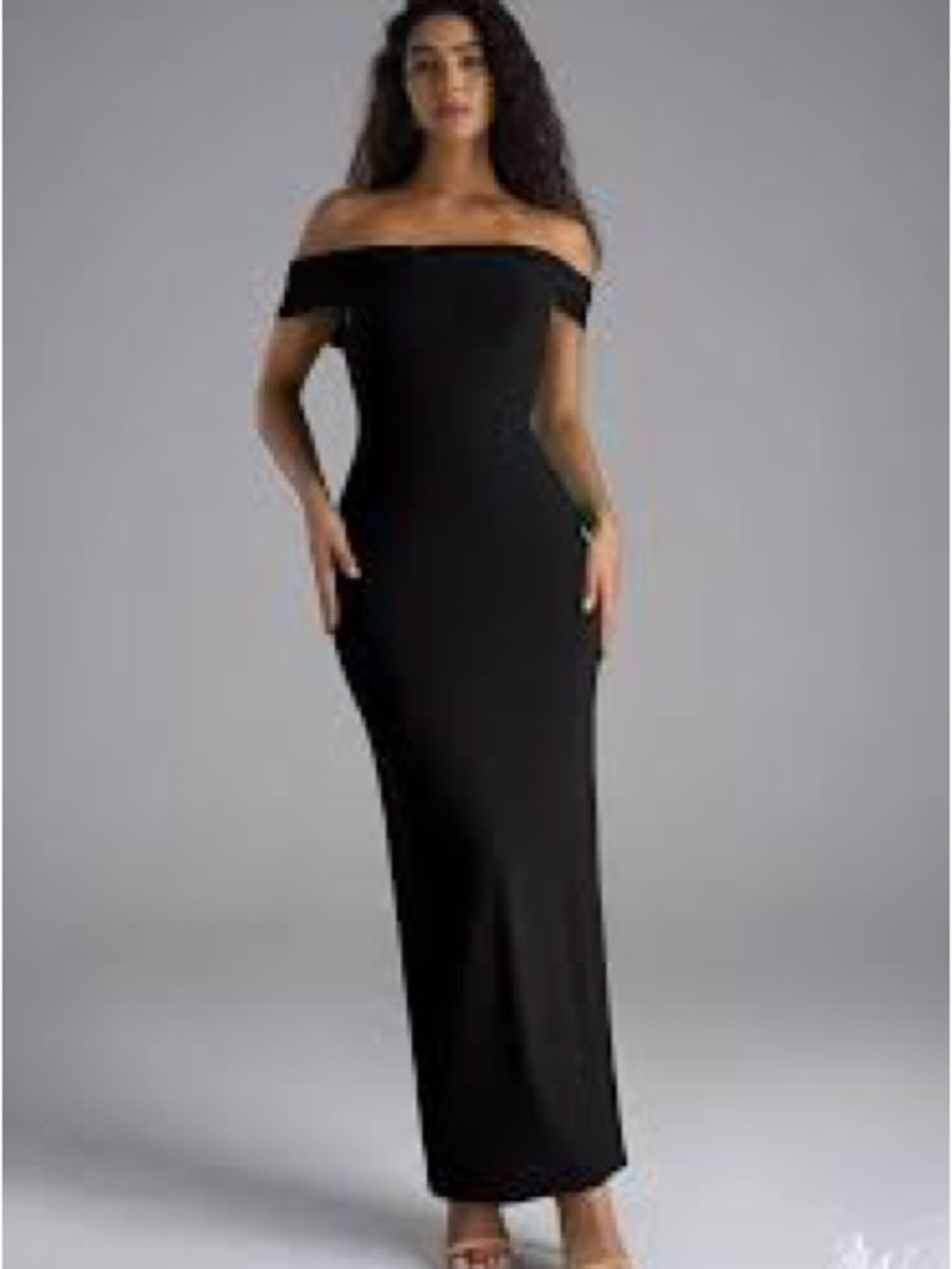 BCBG Dresses 
Off-Shoulder Black Maxi Dress
